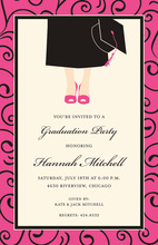 Contemporary Graduation Girl Invitations