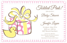 Rubber Ducky Red Chevron Photo Birthday Invitations