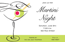 Two Martini Chalkboard Birthday Party Invitations