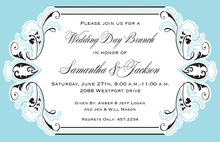 Light Blue Damask Bridal Invitation