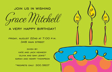 Pink Cake Birthday Invitations