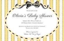 Ribbon Yellow Stripes Invitation