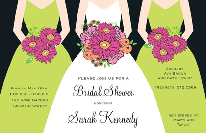 Modern Lavender Bouquet Girls Bridal Shower Invitations