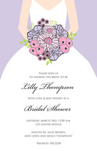 Modern Lavender Bouquet Girls Bridal Shower Invitations