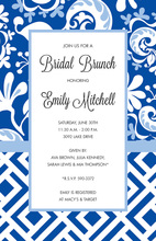 Blue Gate Border Swirl Invitations