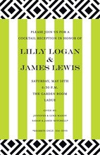 Lime Chime Vertical Stripes Elegant Party Invitations