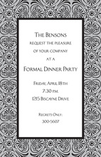 Elegant Black Damask Border Invitations