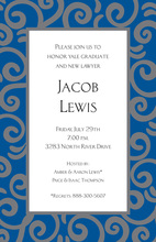 Blue Gate Border Swirl Invitations