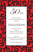 Antique Red Border Formal Invitations