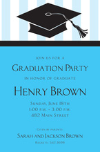Success Special Cap Blue Graduation Invitations
