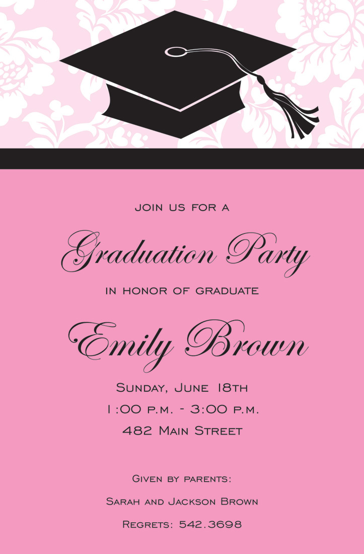 Best Graduation Cap Pink Invitations