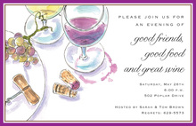 Wine Tasting Floral Grape Invitations