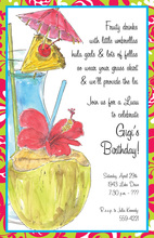 Classy Luau Sips Party Invitations