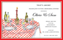 Classic Italian Table Blue Border Invitations