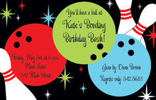 Rock n Bowl Bowling Invitations