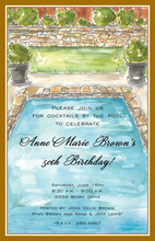 Cozy Lounging Poolside Summer Invitations