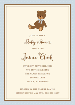 Cuddly Teddy Bear Pink Invitations