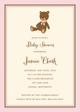 Cuddly Teddy Bear Pink Invitations