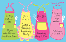 Kids Aprons Birthday Theme Invitations