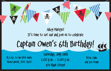 Pirate Treasure Scroll Birthday Party Invitations