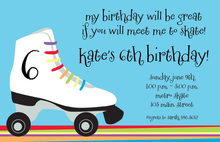 Jazzy Gliding Skate Birthday Invitations