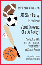 Unique Baseball Stitched Sides Birthday Invitations