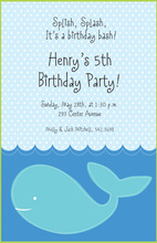 Snorkel Boy Pool Birthday Party Invitations