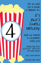 Buttered Popcorn Bucket Invitations