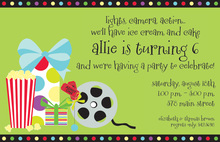 Ticket Cinema Movie Popcorn Invitations