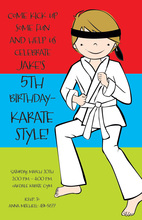 Action Karate Boy Invitations