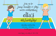 Gymnastic Tumble Time Birthday Invitations