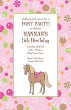 Cute Pink Birthday Pony Invitations