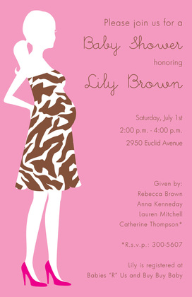 Blue Zebra Mom Invitations