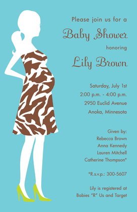 Zebra Mom Pink Girl Invitation