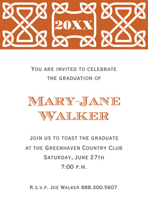 Orange Celtic Chalkboard Invitations