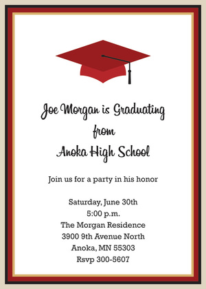 Hunter Khaki Graduation Cap Invitation