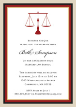 Maroon Khaki Law Study Invitations