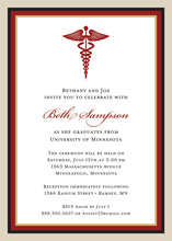 Maroon Khaki Medical Study Graduation Invitations