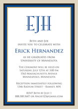 Navy Khaki Border Invitations