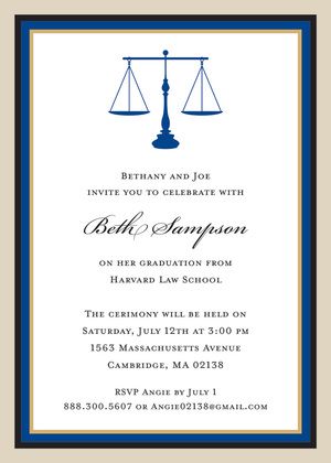 Gray Khaki Law Graduation Study Invitations