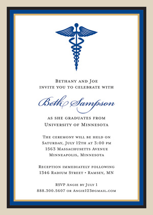 Gray Khaki Medical Study Graduation Invitations