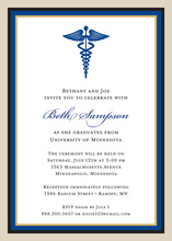 Navy Khaki Medical Study Graduation Invitations