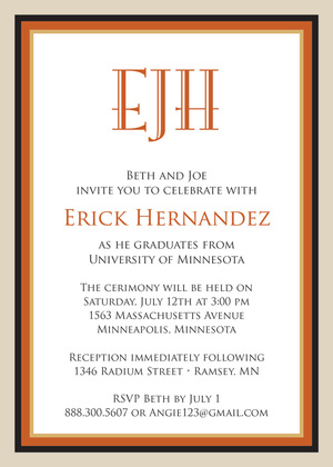 Gray Khaki Border Invitations