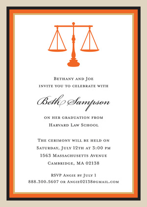 Gray Khaki Law Graduation Study Invitations