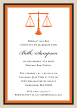 Autumn Orange Khaki Law Study Invitations