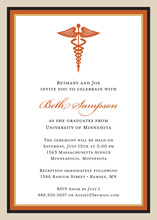 Burnt Orange Khaki Medical Study Graduation Invites