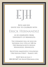 Gray Khaki Border Invitations