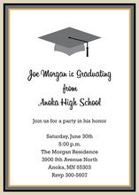 Gray Khaki Graduation Cap Invitation