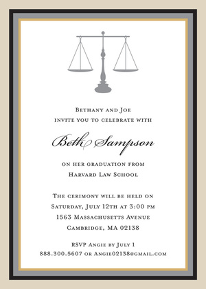 Autumn Orange Khaki Law Study Invitations