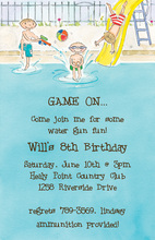 Orange Pool Party Beach Ball Chalkboard Invitations